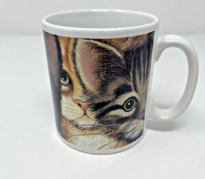 Otter House Mug Tabby Cat Faces And Paws Peekaboo Black Kitty Coffee Tea England